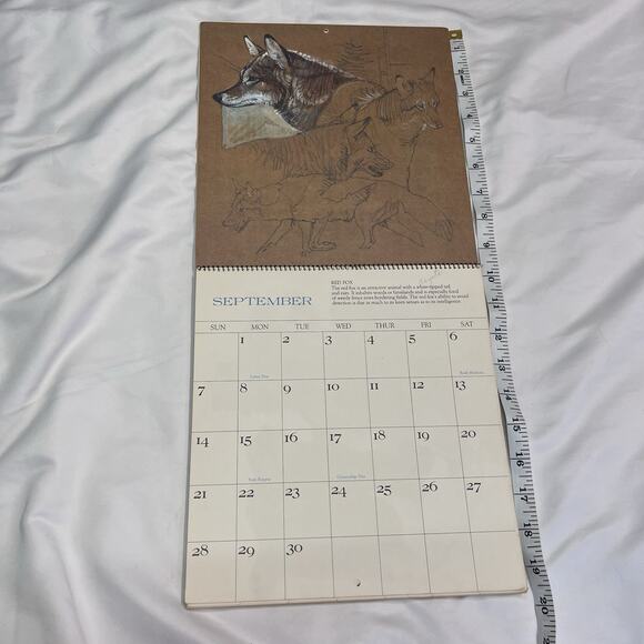 Vintage Hallmark Wildlife Calendar 1970s Animals Art Moose Elk Fox Quail Birds - Picture 3 of 9
